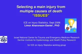 Selecting a main injury from multiple causes of death “ISSUES”