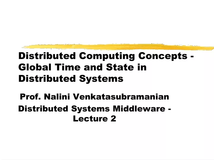distributed computing concepts global time and state in distributed systems