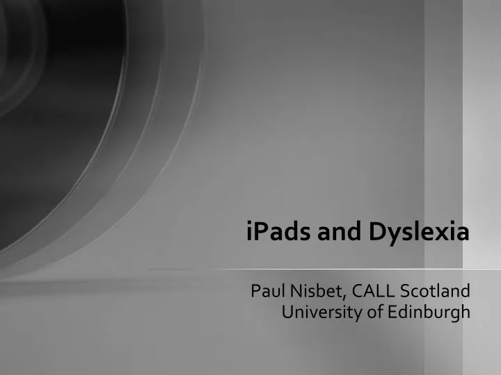 ipads and dyslexia