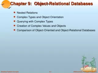 Chapter 9:  Object-Relational Databases