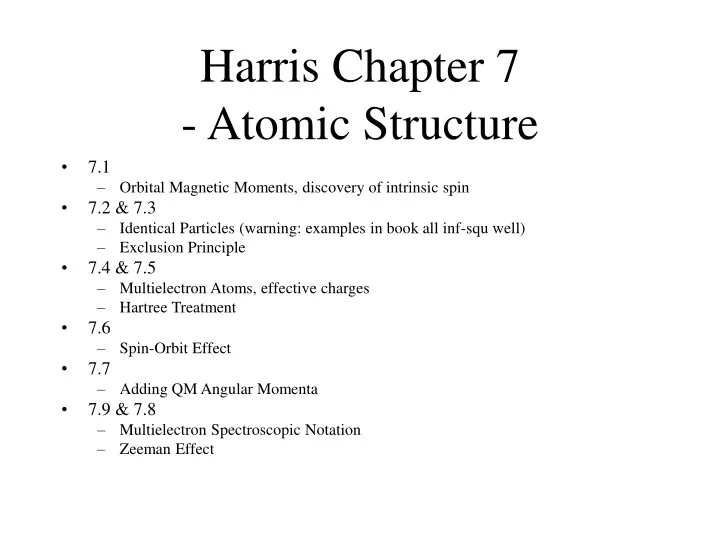 harris chapter 7 atomic structure
