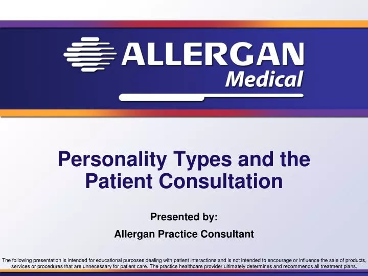 personality types and the patient consultation