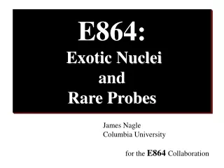 E864: Exotic Nuclei  and  Rare Probes