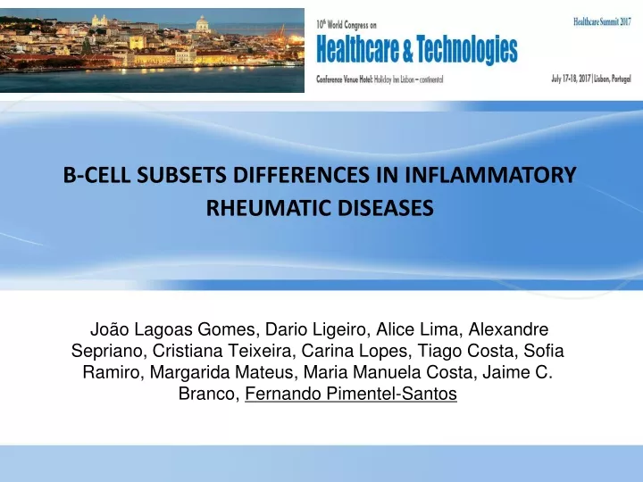 b cell subsets differences in inflammatory rheumatic diseases