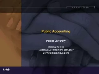 Public Accounting Indiana University Malana Konkle Campus Development Manager  kpmgcampus