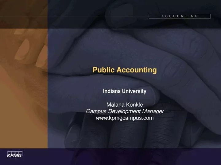public accounting indiana university malana konkle campus development manager www kpmgcampus com