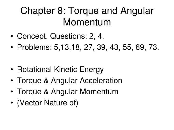 chapter 8 torque and angular momentum