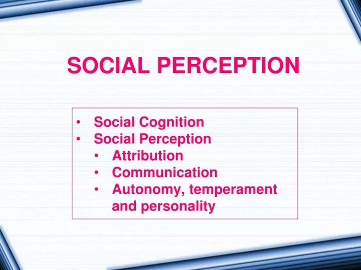 social perception