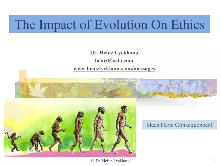 the impact of evolution on ethics