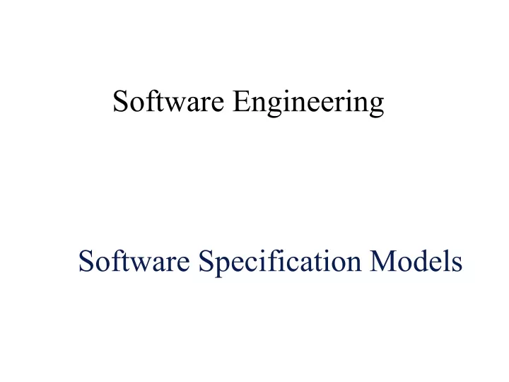 software specification models