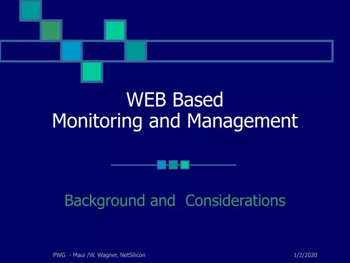 web based monitoring and management