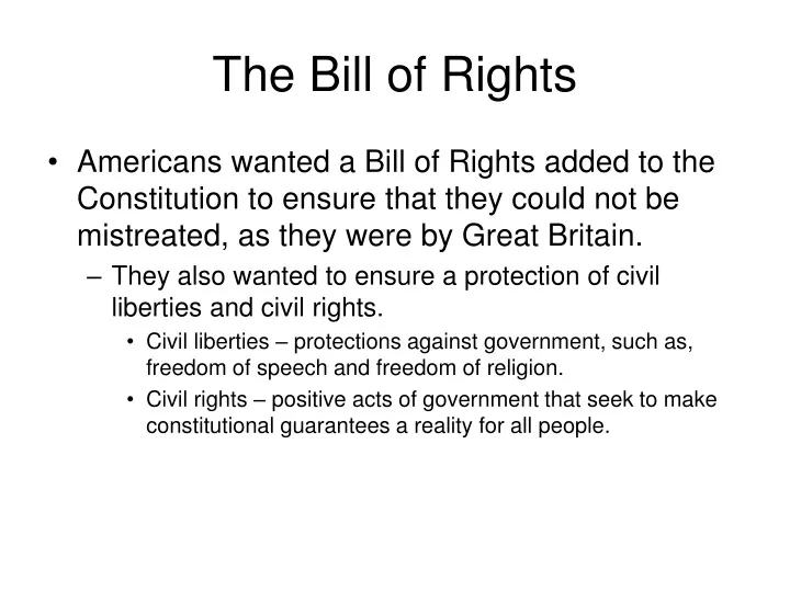 the bill of rights