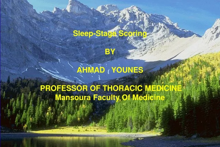 sleep stage scoring by ahmad younes professor