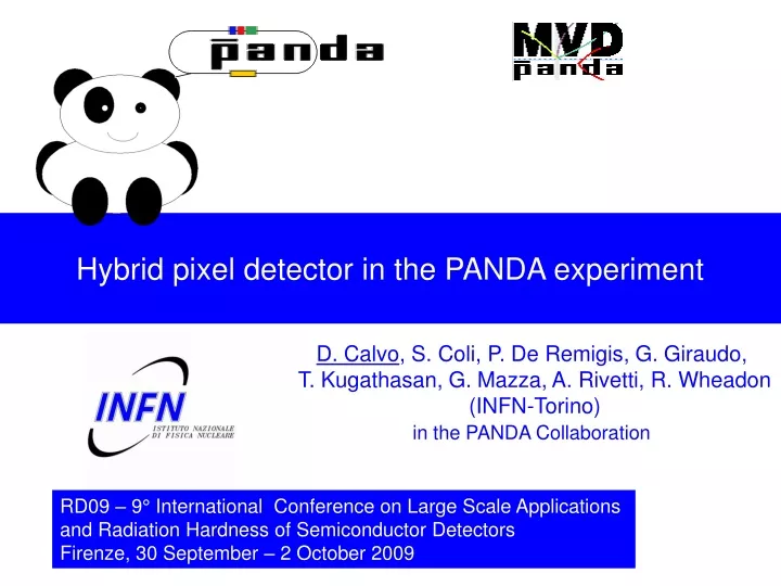 hybrid pixel detector in the panda experiment