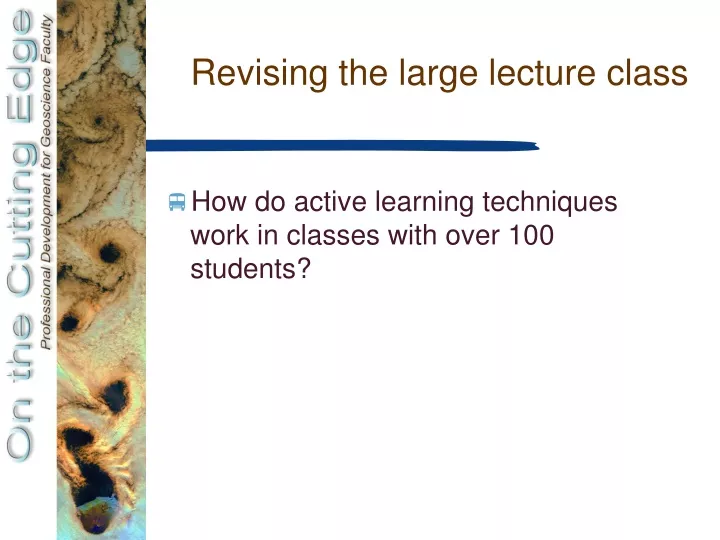 revising the large lecture class