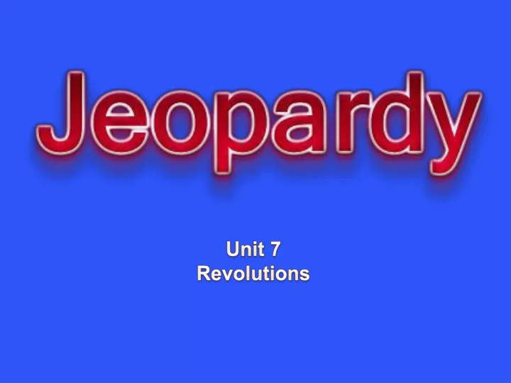 unit 7 revolutions