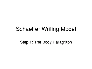 Schaeffer Writing Model