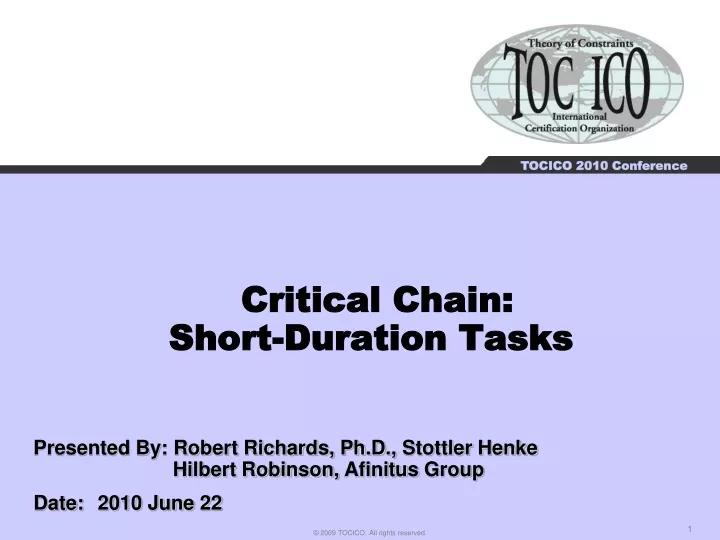 critical chain short duration tasks