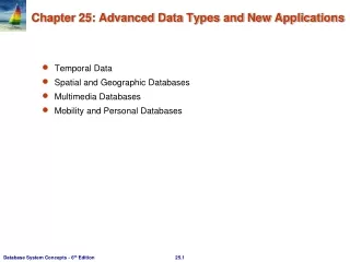 Chapter 25: Advanced Data Types and New Applications