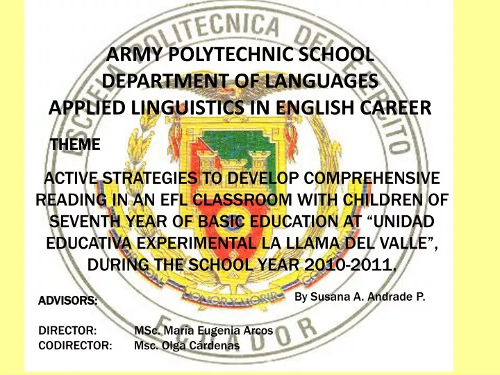 army polytechnic school department of languages