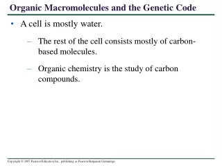 Organic Macromolecules and the Genetic Code