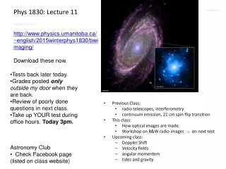 Phys 1830: Lecture 11