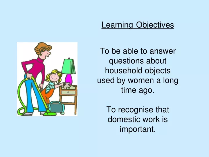 learning objectives to be able to answer