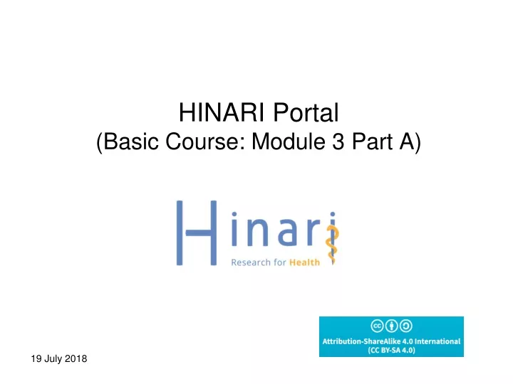 hinari portal basic course module 3 part a