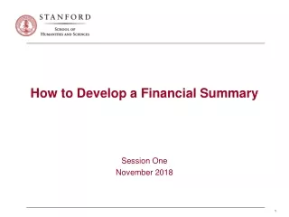 How to Develop a Financial Summary
