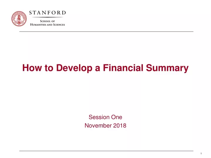 how to develop a financial summary