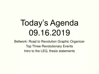 Today’s Agenda 09.16.2019