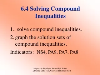 6.4 Solving Compound Inequalities