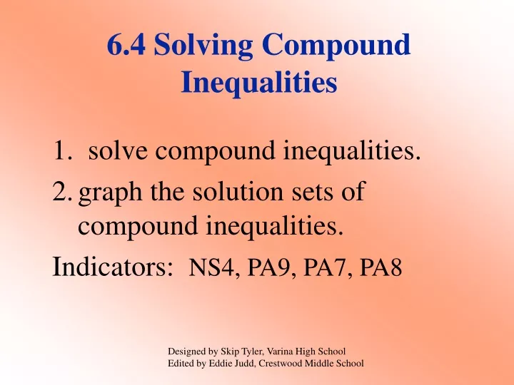 6 4 solving compound inequalities
