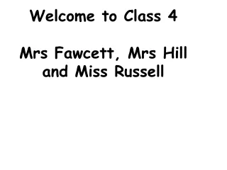 Welcome to Class 4  Mrs Fawcett, Mrs Hill and Miss Russell