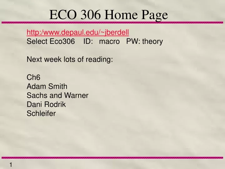 eco 306 home page