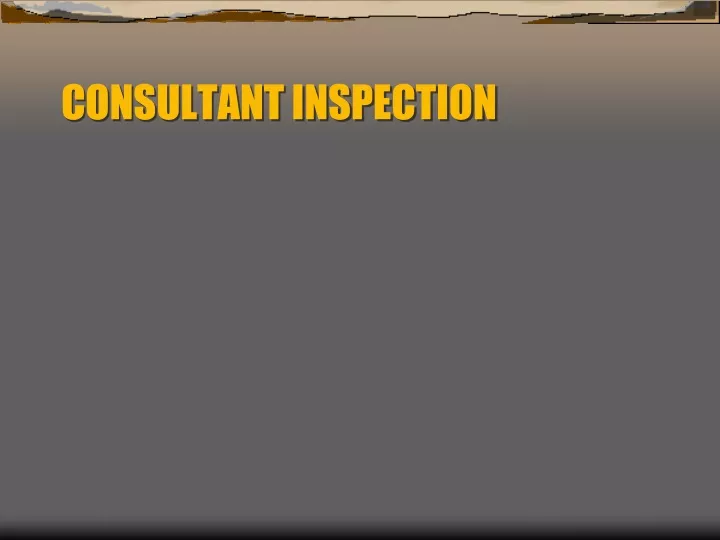 consultant inspection