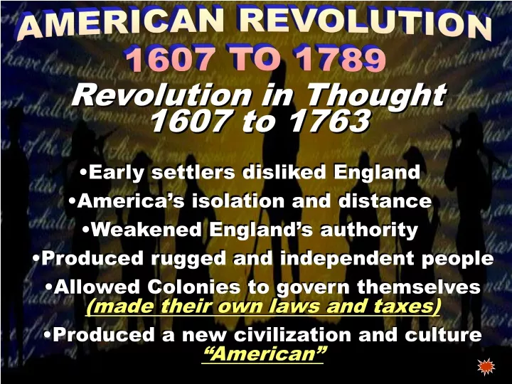 american revolution 1607 to 1789