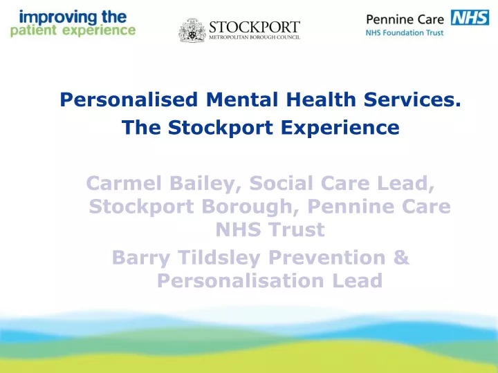 personalised mental health services the stockport