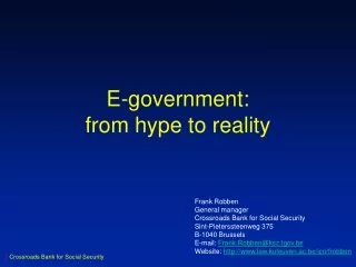 E-government: from hype to reality