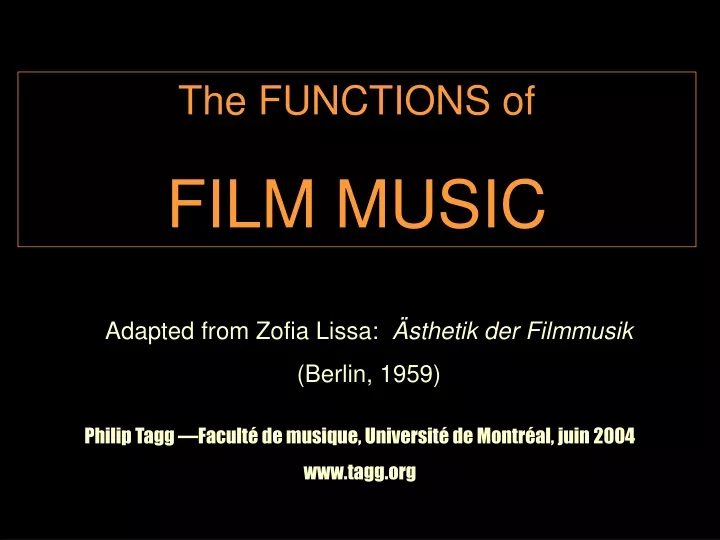 the functions of film music