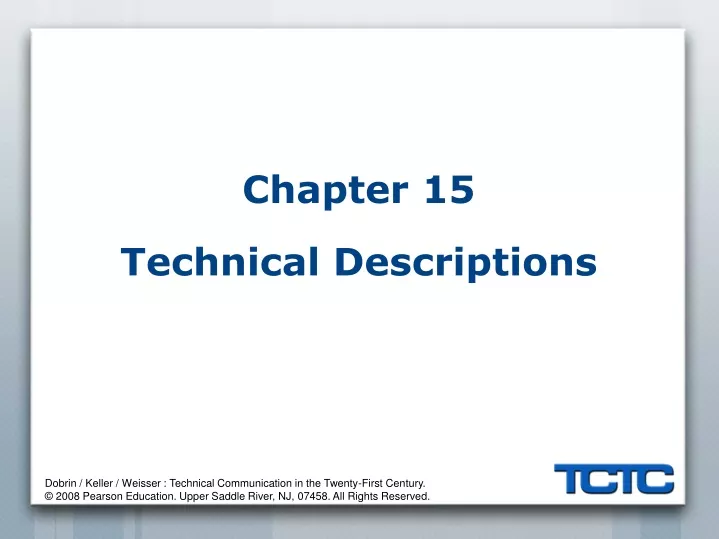 chapter 15 technical descriptions
