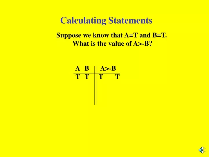 calculating statements
