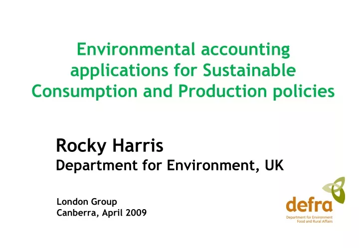 rocky harris department for environment uk