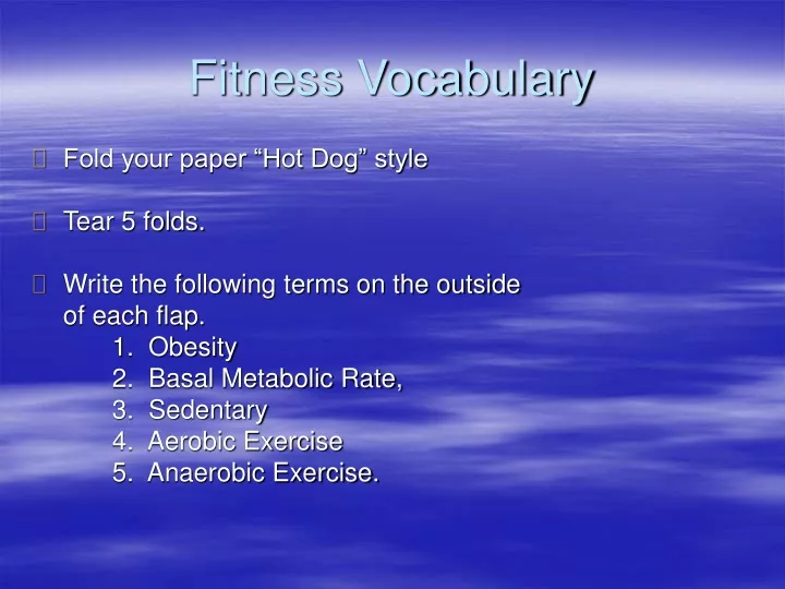 fitness vocabulary