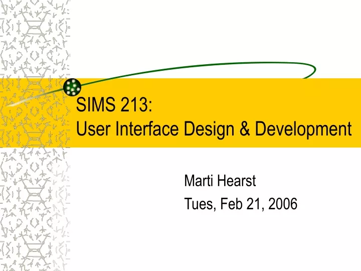 sims 213 user interface design development