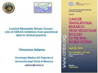 Oncologia Medica AO Papardo &amp;  Università degli Studi di Messina vadamo@unime.it