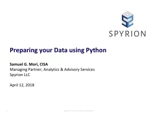 Preparing your Data using Python