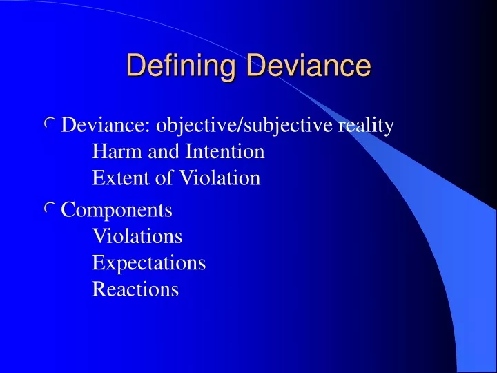 defining deviance
