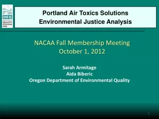 NACAA Fall Membership Meeting October 1, 2012