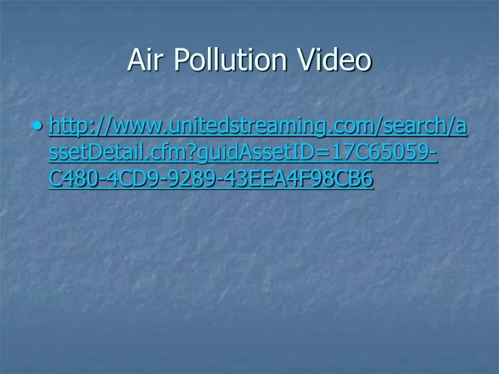 air pollution video